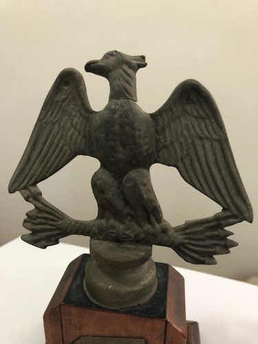 Escultura Antiga Águia Alemanha Troféu Cor Prata