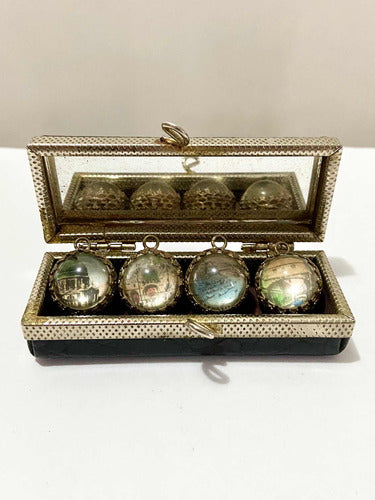 Caixa Antiga Com Pingentes De Vidro Cidades Da Europa