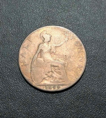 Antiga Moeda De Bronze 1899 Grã Bretanha 1/2 Penny