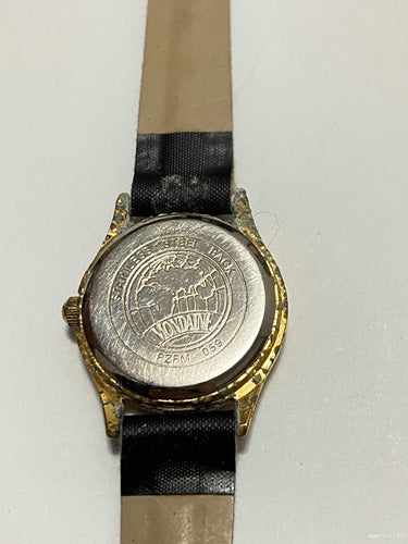 Relógio Antigo Mondaine Quartz Dourado Pzfm 059