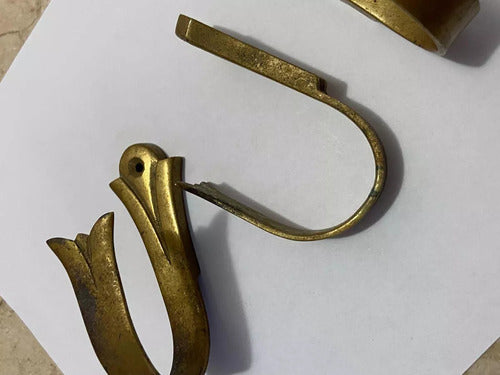 Suportes Antigos De Bronze Para Cortina - 9cm Lote 3