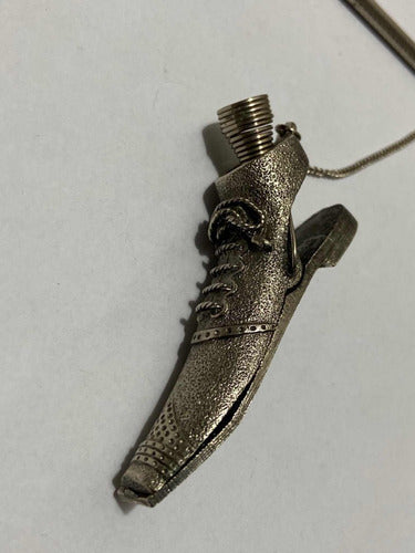 Prendedor De Papel Antigo Prata Em Forma De Sapato Bota