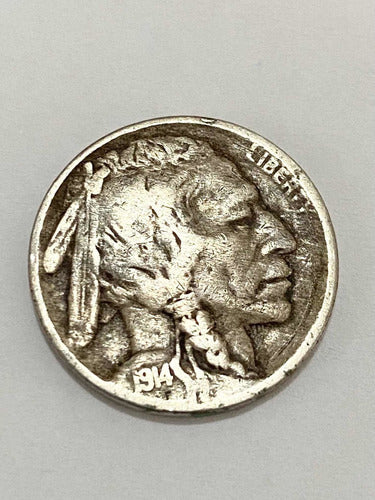 Moeda Antiga Eua Buffalo 1914 - 5 Cents Rara