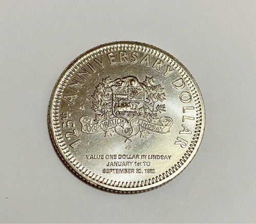 Antiga Moeda Comemorativa Canada 1982 Town Lindsay Ontario