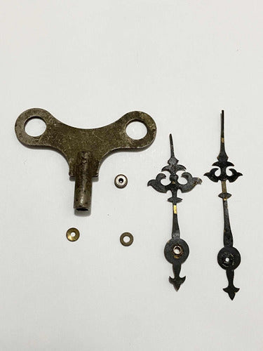 Lote Peças Antigas Para Relógio - Ponteiro, Chave E Outros