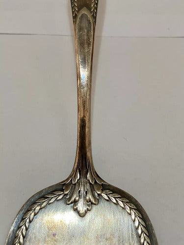 Talher Espátula Antiga Com Marca Cor Prata