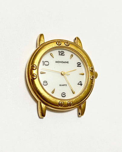 Relógio Antigo Mondaine Quartz Dourado