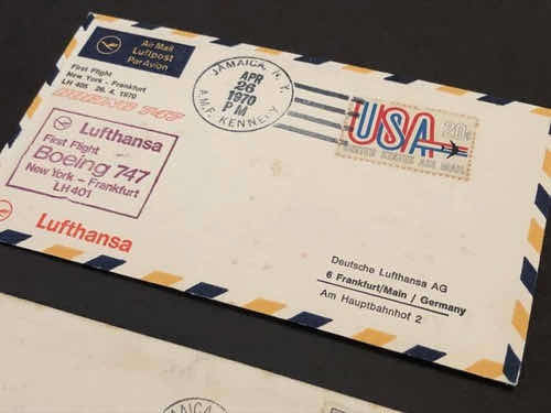 Envelopes Comemorativos Lufthansa Primeiro Voo 64-70 Antigos