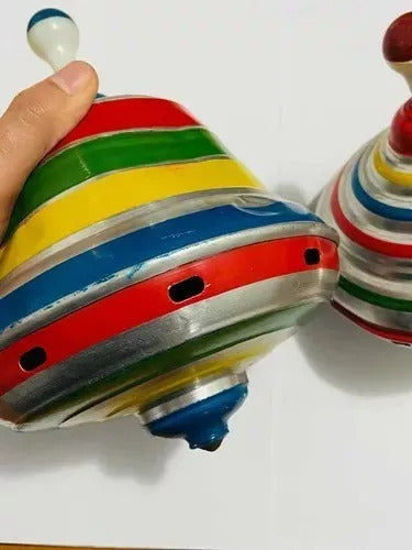 Antigo Pião De Lata - 2 Uni