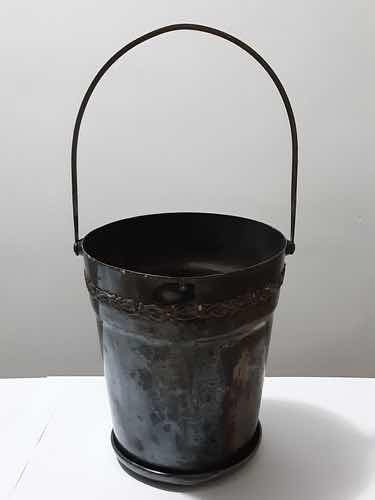 Antigo Balde Com Alça Prata 14cm