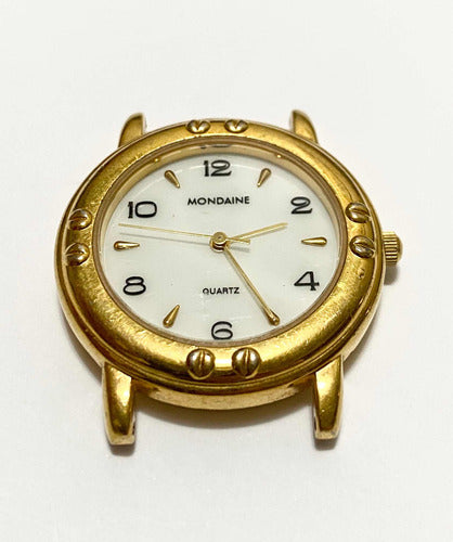 Relógio Antigo Mondaine Quartz Dourado