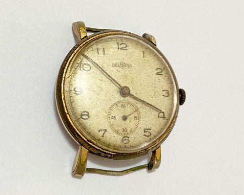 Relógio Antigo Suiço Delbana Dourado Swiss Made