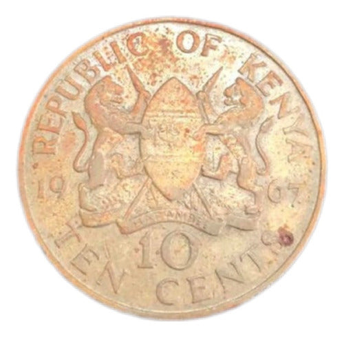 Antiga Moeda 1967 Kenia 10 Cents