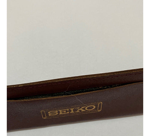 Porta Relógio Estojo Original Seiko Antigo Couro Marrom