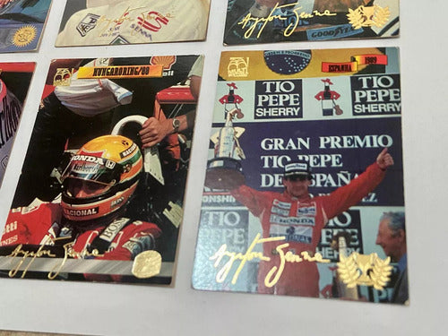 Coleção Antiga Cartões Ayrton Senna Com Assinatura Dourada