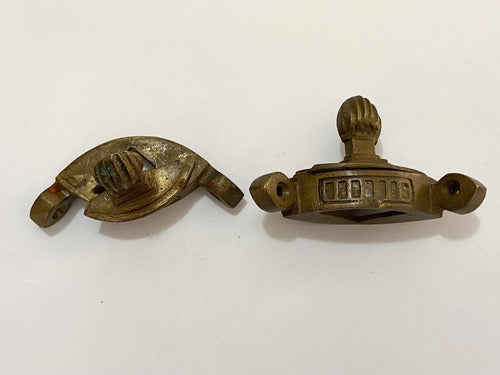Antigas Peças Fixadoras Cantoneira Decorativas Em Bronze -l1