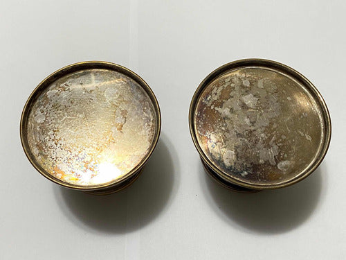 Antigo Porta Velas Castiçal Par Cor Prata Cor Prata