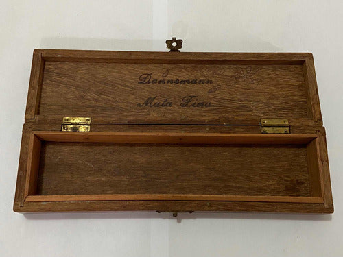 Antiga Caixa De Madeira Charuto Com Imagen Dannemann Mata Fina
