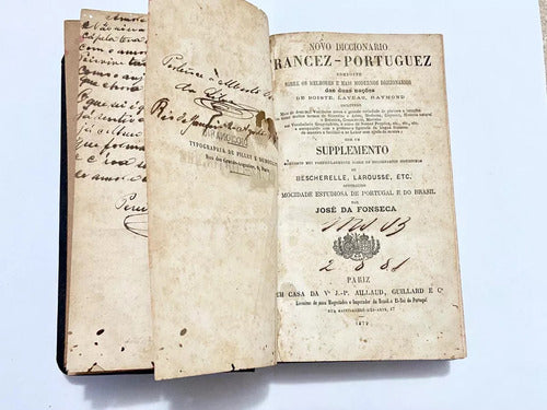 Dicionário Antigo Francês Português 1879 José Da Fonseca