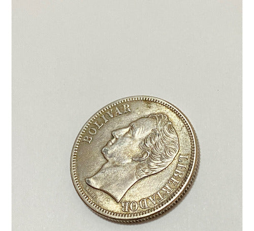 Moeda Antiga De Prata 1945 Venezuela 2 Bolivar