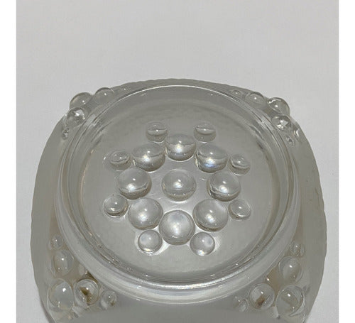 Cinzeiro Antigo Quadrado Em Vidro Trabalhado