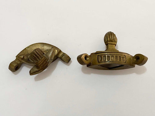 Antigas Peças Fixadoras Cantoneira Decorativas Em Bronze -l2