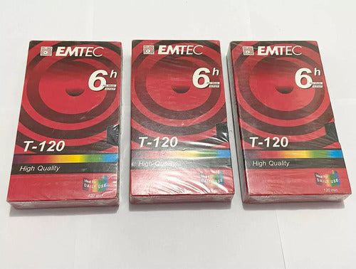 Antigas Fitas Vhs Lacradas Virgem Emtec T-120 6h Lote 3