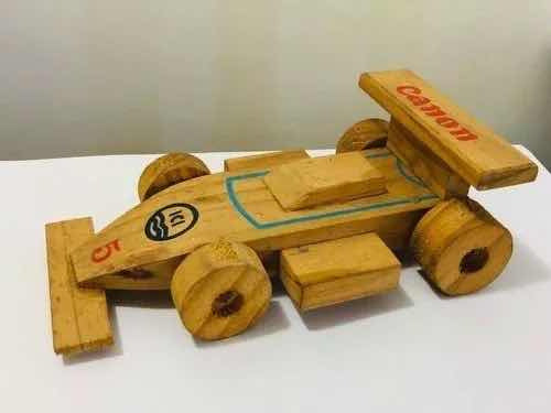 Carrinho Formula 1 De Madeira Brinquedo Antigo