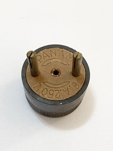 Tomada Antiga Em Baquelite Panan 6.a.250v Plug Macho