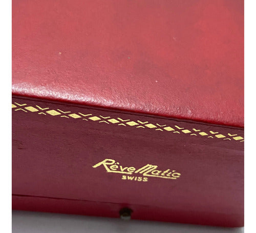 Caixa Relogio Suíço Antigo Reve Matic Swiss Made Vermelha