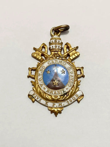 Antiga Medalha Religiosa Jubileo Sacerdotal Roma Papa Dourad