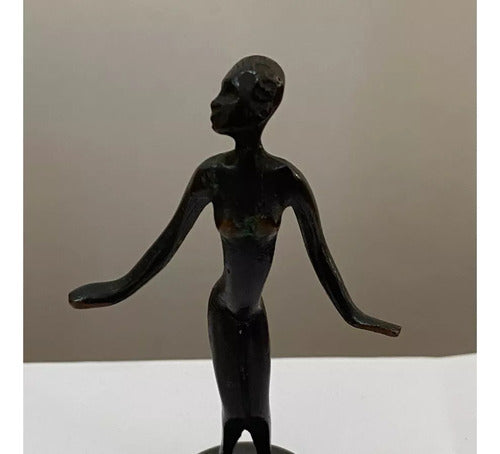 Escultura Art Noveau Antiga Bronze Figura Feminina
