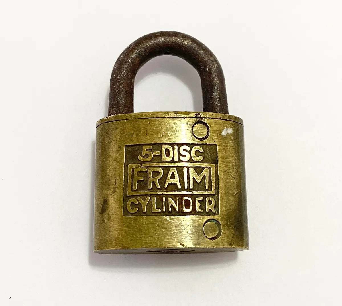 Cadeado Antigo Fraim 5-disc Cylinder - Made In Usa Dourado