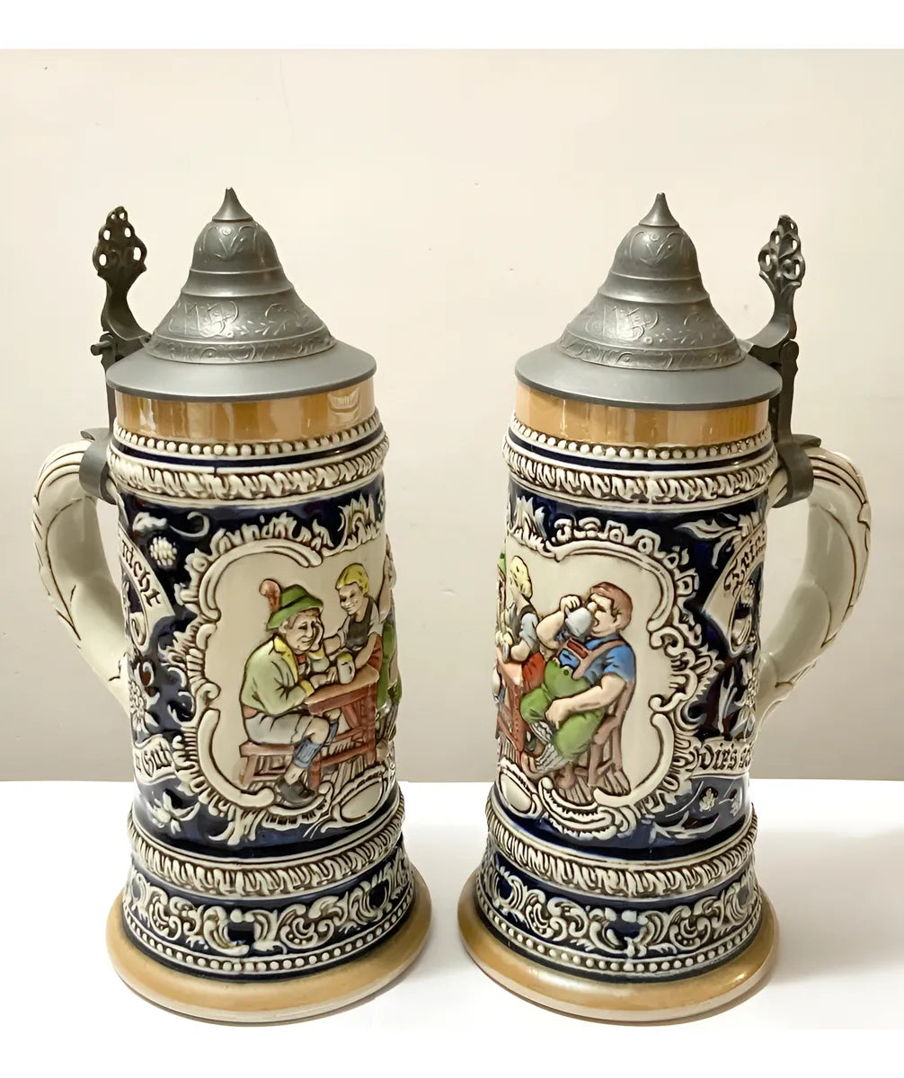 Canecas Antigas Pintadas À Mão - Chope Alemã - Ceramarte