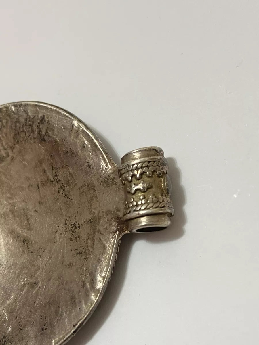 Pingente Antigo Redondo Prata 6cm Diâmetro