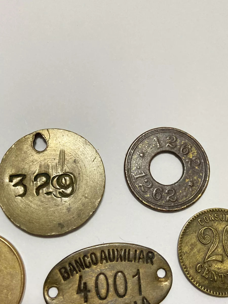 Lote Fichas Antigas Banco Auxiliar - Consumo