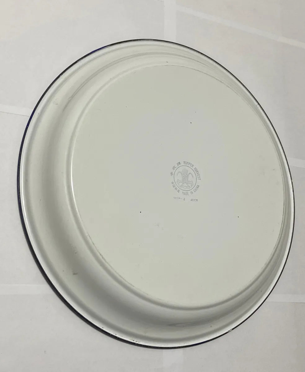 Prato Esmaltado Antigo Chinês Bumper Harvest 40cm