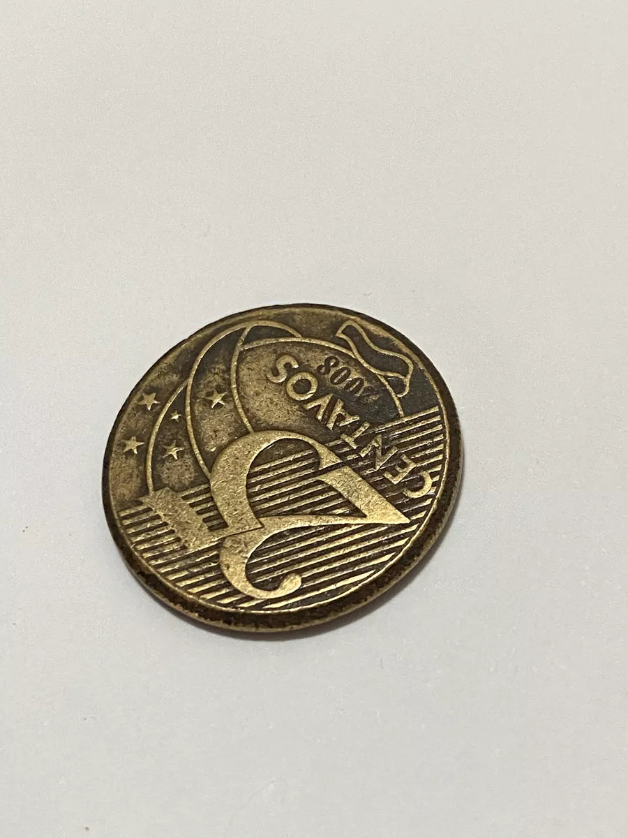 Moeda Antiga 25 Centavos 2008 Com Variante