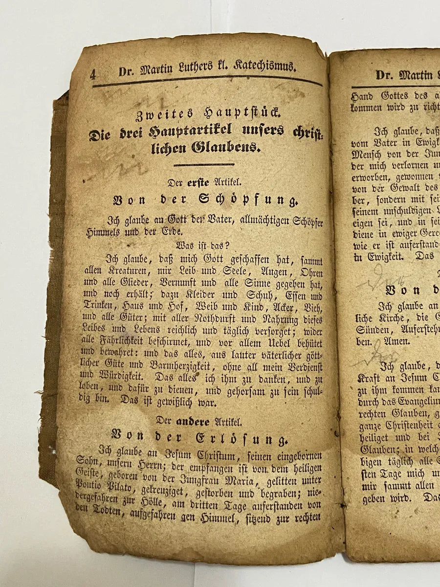 Livro Antigo - Raro Catecismo De Martinho Lutero - Der Kleine Katechismus