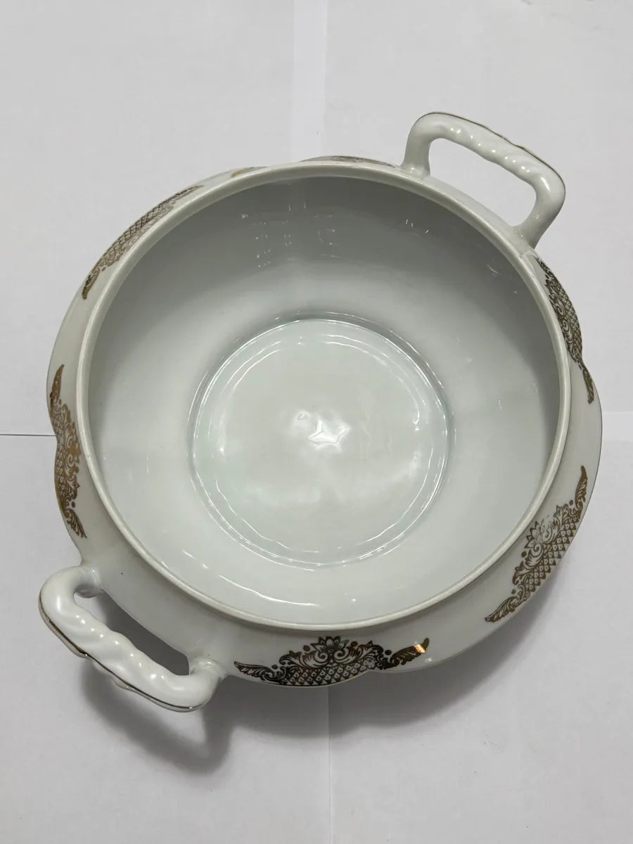 Sopeira Antiga Porcelana Real Brasil Ouro