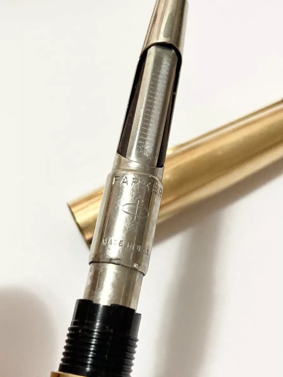 Antiga Caneta Tinteiro Parker Made In Usa Ouro 12k 1/10