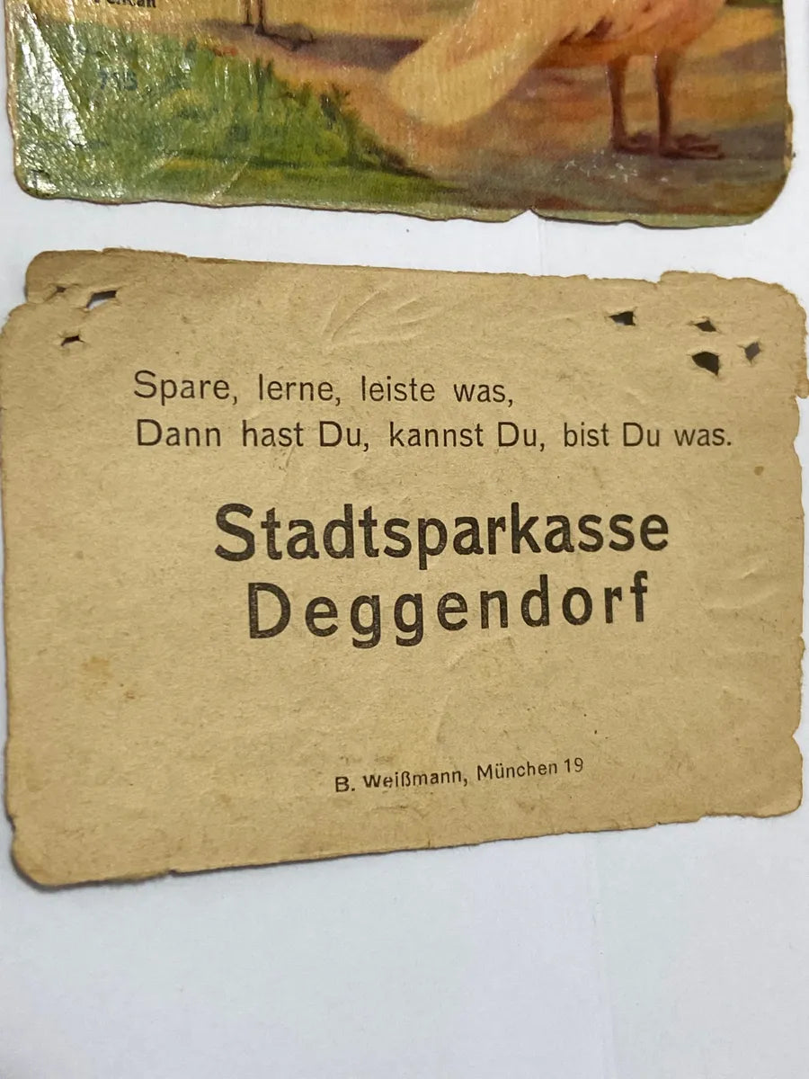 Cartas Antigas Alemanha Stadtsparkasse Deggendorf Pássaros