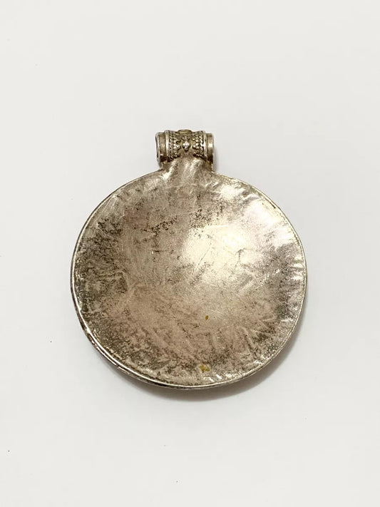 Pingente Antigo Redondo Prata 6cm Diâmetro