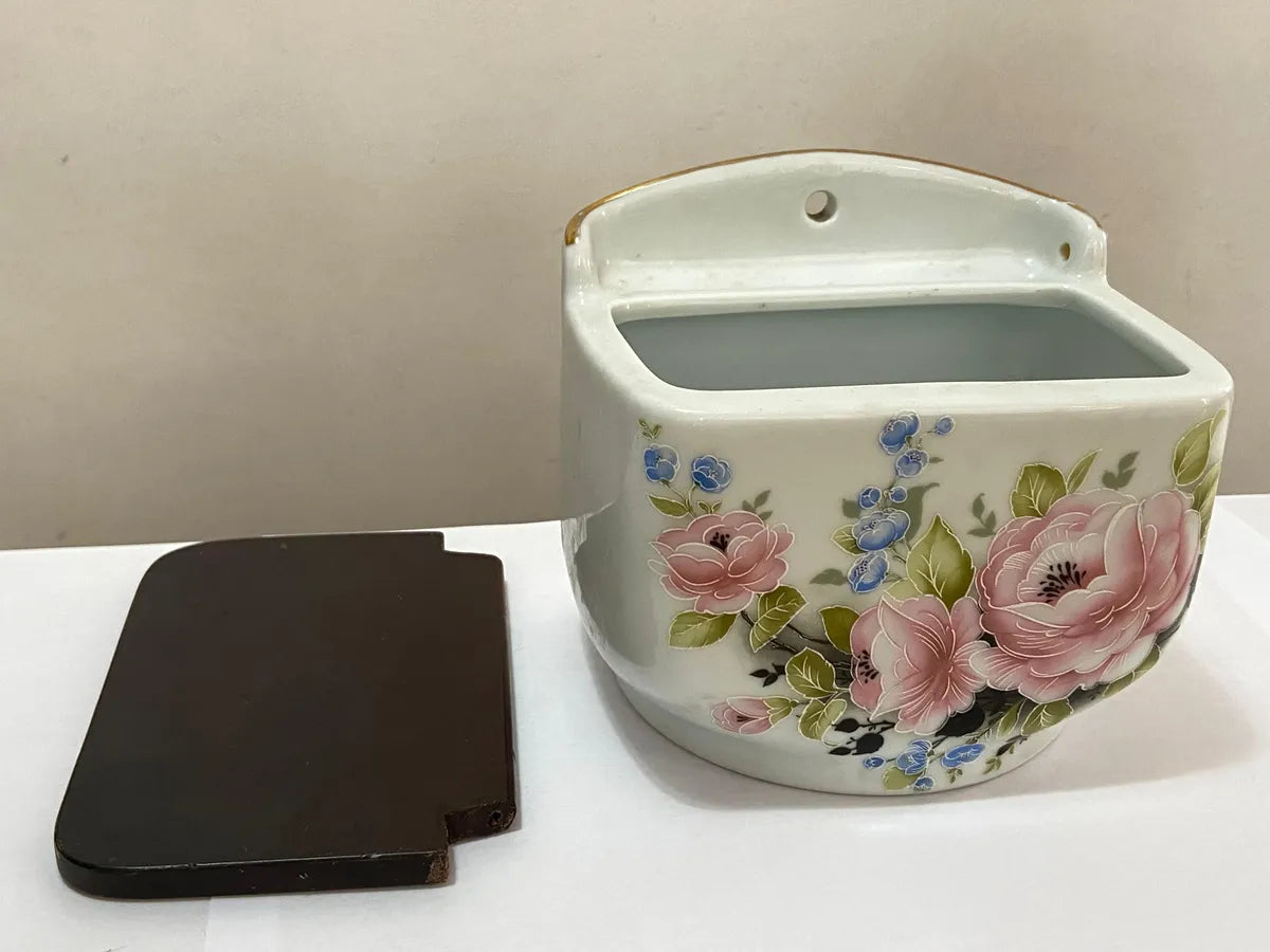 Antigo Saleiro Em Porcelana Schmidt Decorado Com Flores