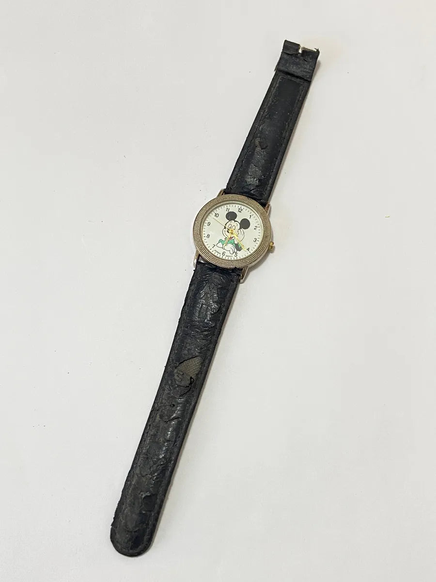Relógio Antigo Disney Mickey Mouse No.m110 Japan Movt Water Prateado