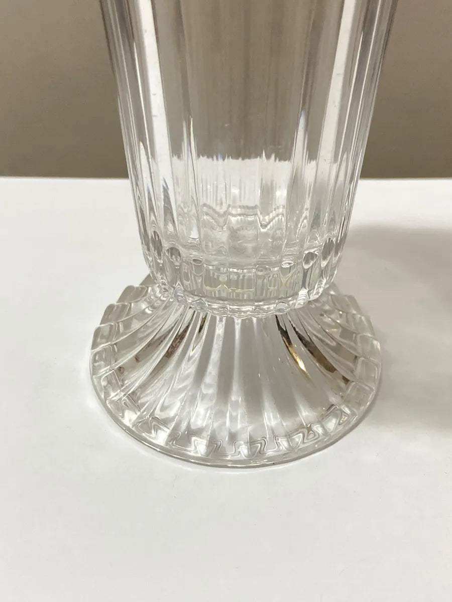 Antigo Vaso De Cristal Com Rosas Em Relevo Art Nouveau