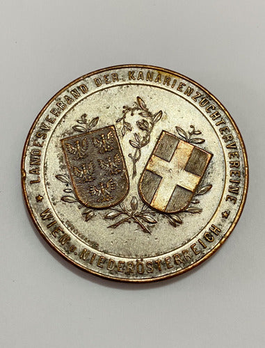Medalha Antiga Alemã 1921 Mérito No Campo Criação Canarios