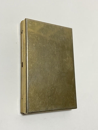 Porta Cartao Antigo Em Metal Dourado