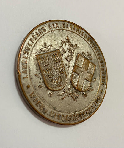 Medalha Antiga Alemã 1921 Mérito No Campo Criação Canarios
