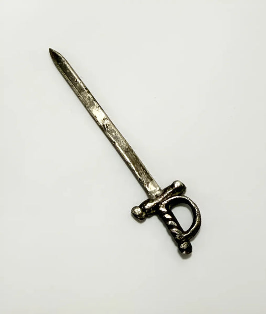 Mini Espada Decorativa Antiga Prata 5,5cm
